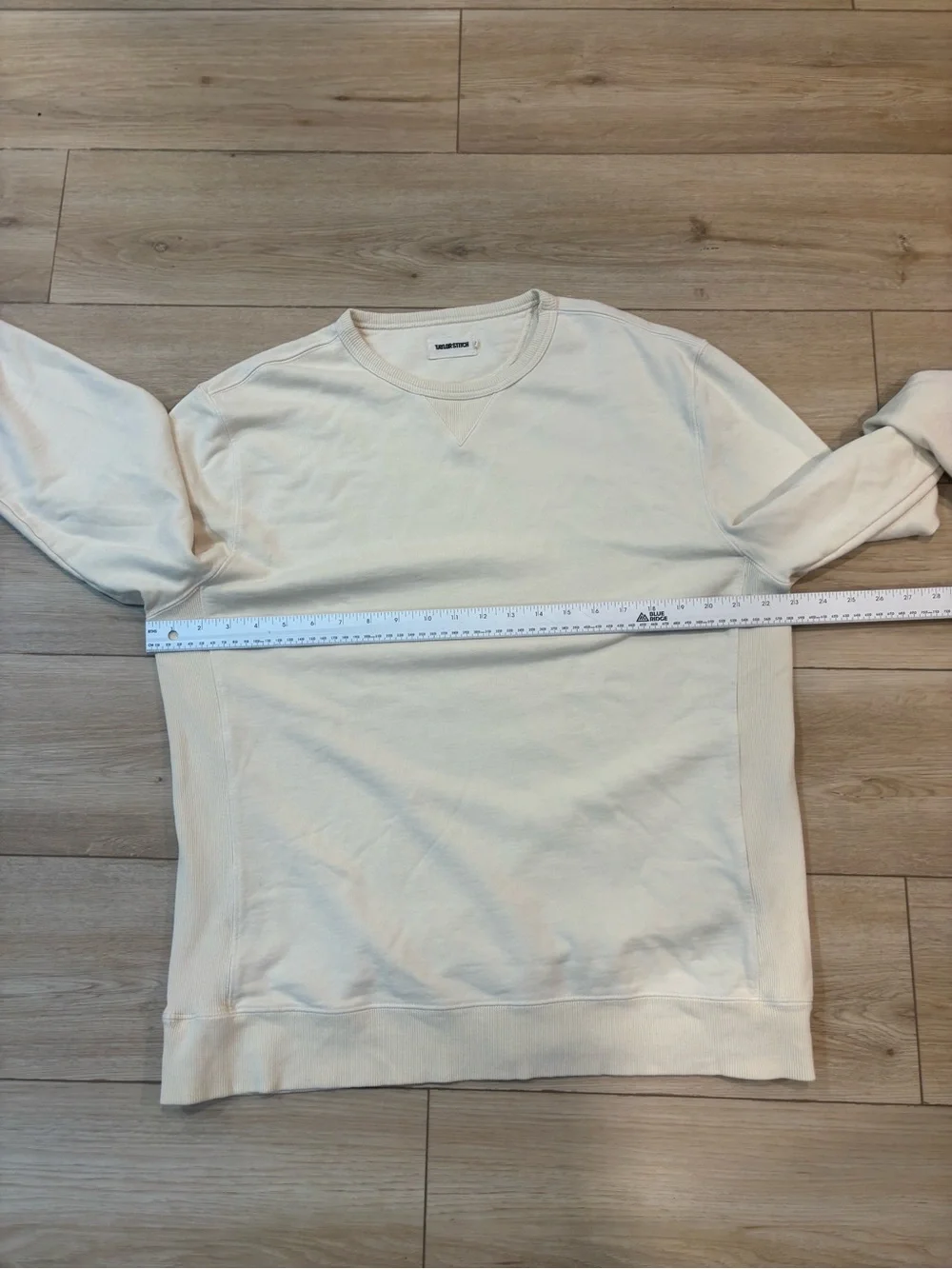 Taylor Stitch Sweatshirt Mens 42 Large L Natural Cream Organic Cotton Hemp Crew - Picture 7 of 9